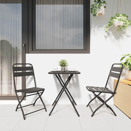 Garden Folding Chair Folding 2 pcs Anthracite 42 x 52 x82cm