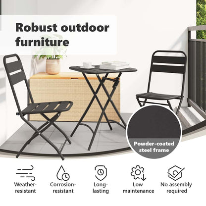 Garden Folding Chair Folding 2 pcs Anthracite 42 x 52 x82cm