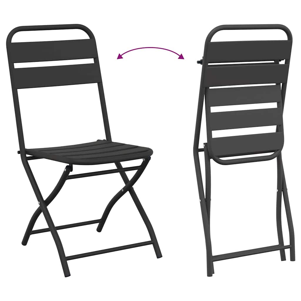 Garden Folding Chair Folding 2 pcs Anthracite 42 x 52 x82cm