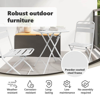 Bistro Table White 55 x 55 x 72.5 cm Powder-coated Steel