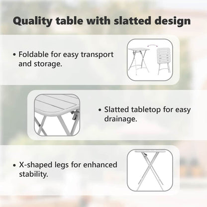 Bistro Table White 55 x 55 x 72.5 cm Powder-coated Steel