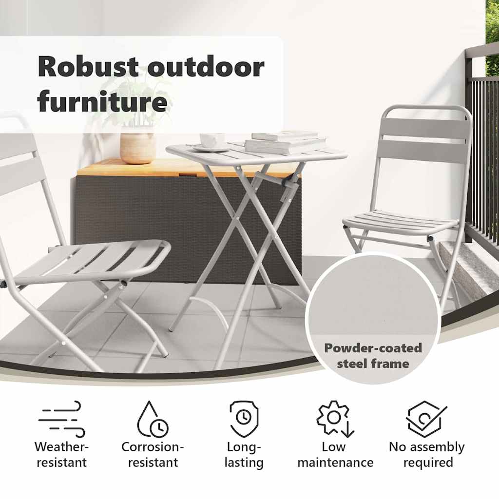 Bistro Table Beige 55 x 55 x 72.5 cm Powder-coated Steel