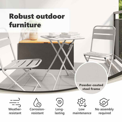 Bistro Table Beige 55 x 55 x 72.5 cm Powder-coated Steel
