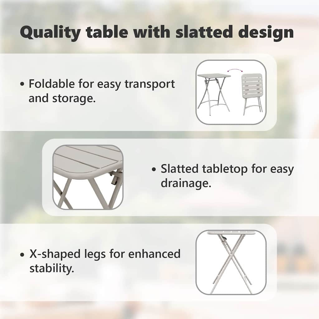 Bistro Table Beige 55 x 55 x 72.5 cm Powder-coated Steel