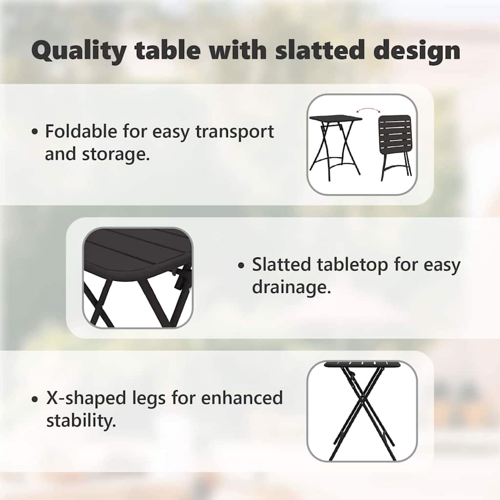 Bistro Table Anthracite 55 x 55 x 72.5 cm Powder-coated Steel