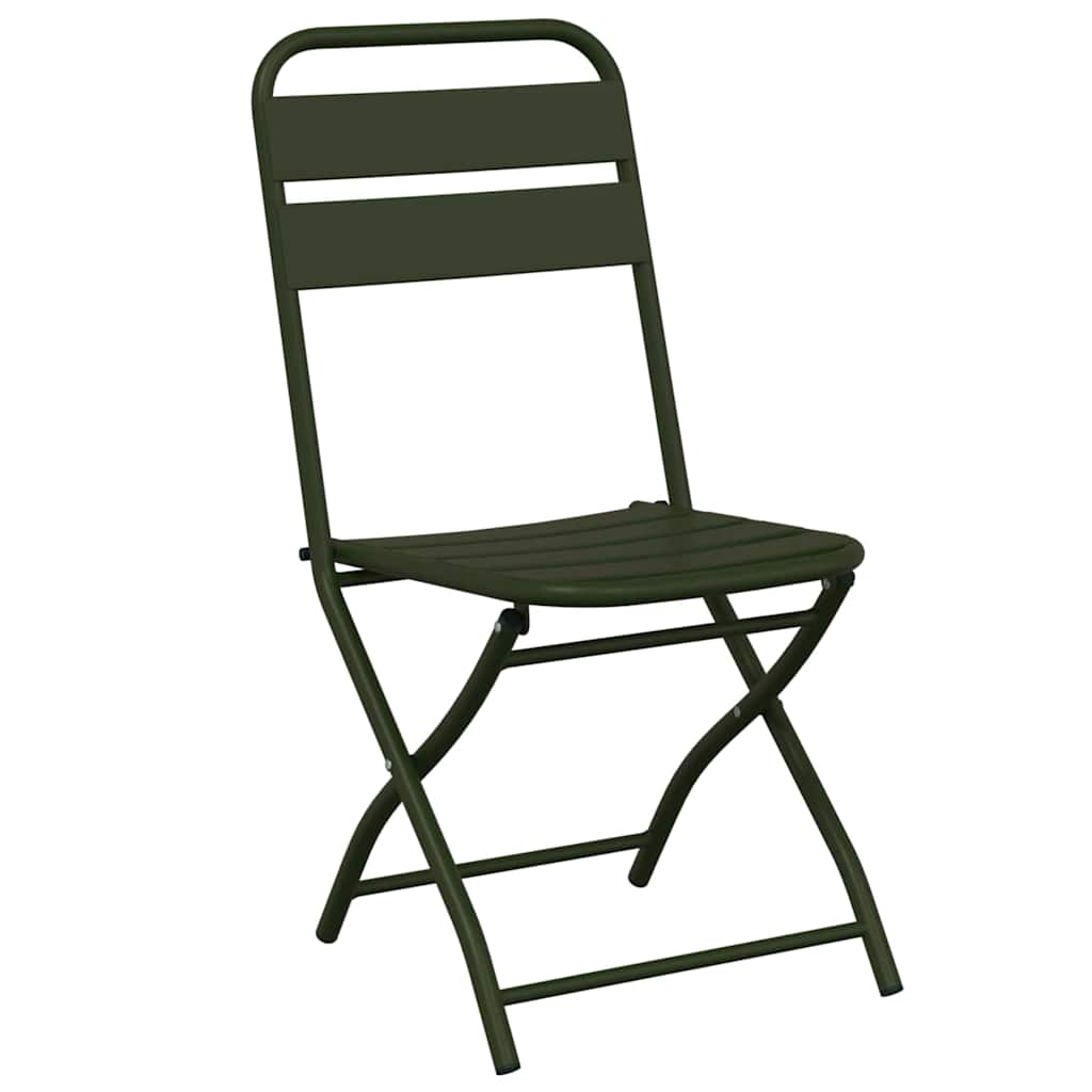 Bistro Set 3 pcs Green Steel