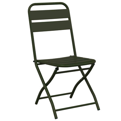 Bistro Set 3 pcs Green Steel