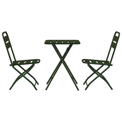 Bistro Set 3 pcs Green Steel