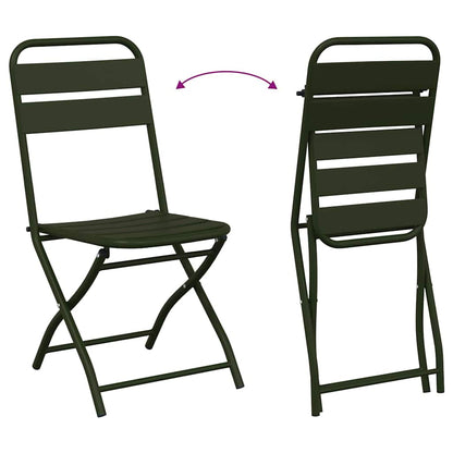 Bistro Set 3 pcs Green Steel