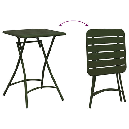 Bistro Set 3 pcs Green Steel