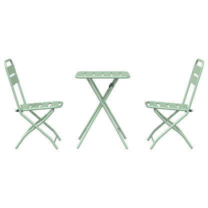 Bistro Set 3 pcs Green Steel