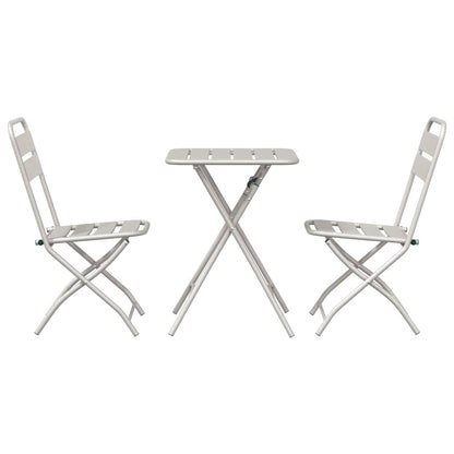 Bistro Set 3 pcs Beige Steel
