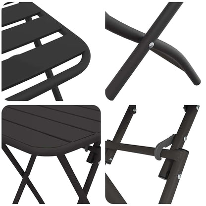 Bistro Set 3 pcs Anthracite Steel