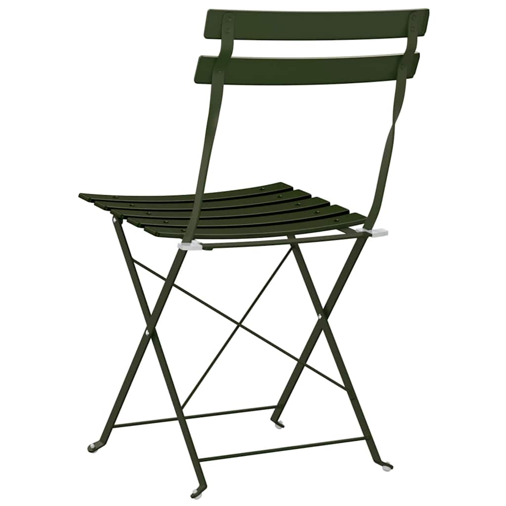 Garden Folding Chair Folding 2 pcs Green 42 x 46 x 82cm Metal
