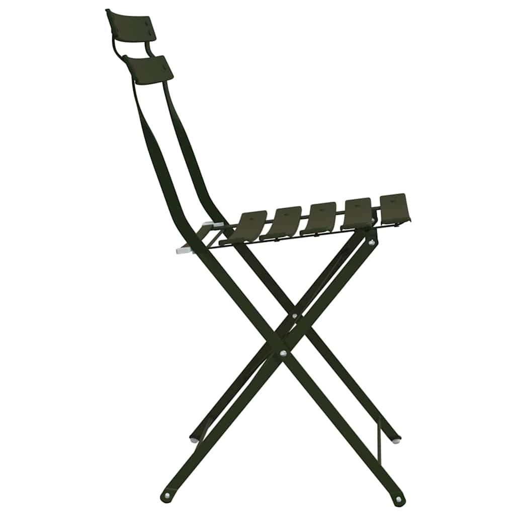 Garden Folding Chair Folding 2 pcs Green 42 x 46 x 82cm Metal
