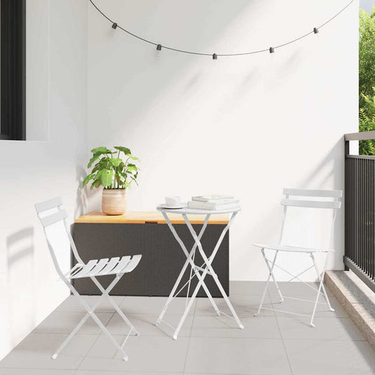 Garden Folding Chair Folding 2 pcs White 42 x 46 x 82cm Metal