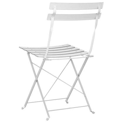 Garden Folding Chair Folding 2 pcs White 42 x 46 x 82cm Metal