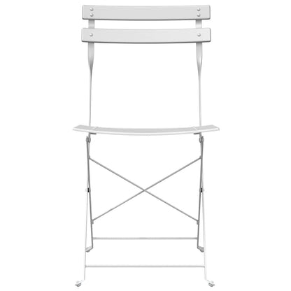 Garden Folding Chair Folding 2 pcs White 42 x 46 x 82cm Metal