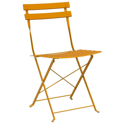 Garden Folding Chair Folding 2 pcs Mustard 42 x 46 x 82cm Metal