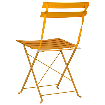 Garden Folding Chair Folding 2 pcs Mustard 42 x 46 x 82cm Metal
