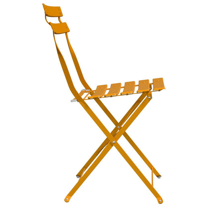 Garden Folding Chair Folding 2 pcs Mustard 42 x 46 x 82cm Metal