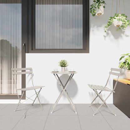 Garden Folding Chair Folding 2 pcs Beige 42 x 46 x 82cm Metal