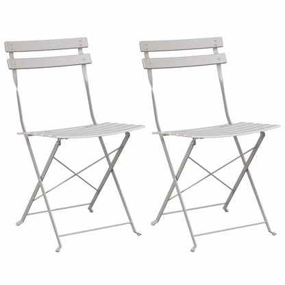 Garden Folding Chair Folding 2 pcs Beige 42 x 46 x 82cm Metal