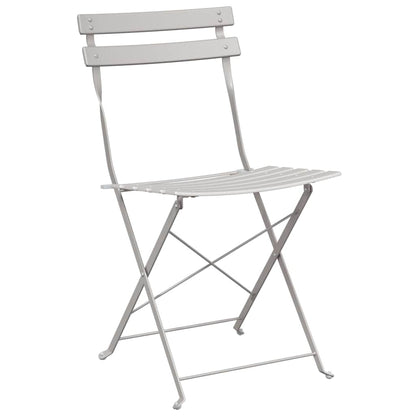 Garden Folding Chair Folding 2 pcs Beige 42 x 46 x 82cm Metal