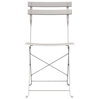Garden Folding Chair Folding 2 pcs Beige 42 x 46 x 82cm Metal