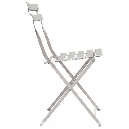 Garden Folding Chair Folding 2 pcs Beige 42 x 46 x 82cm Metal