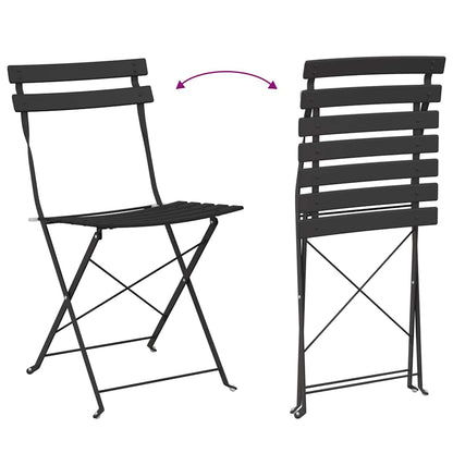 Garden Folding Chair 2 pcs Anthracite 42 x 46 x 82cm Metal