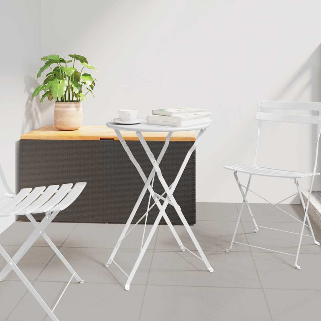 Bistro Table Folding White Ø 50 x 71 cm Powder-coated Steel