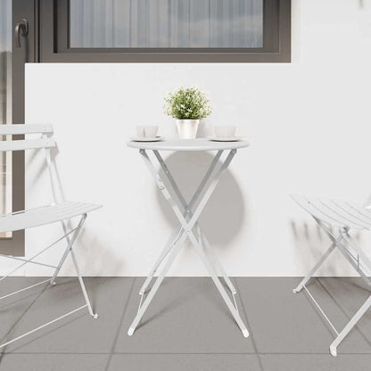 Bistro Table Folding White Ø 50 x 71 cm Powder-coated Steel