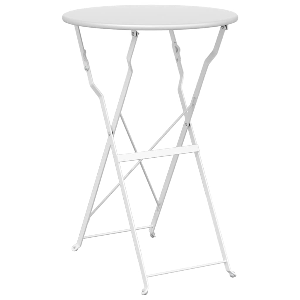 Bistro Table Folding White Ø 50 x 71 cm Powder-coated Steel