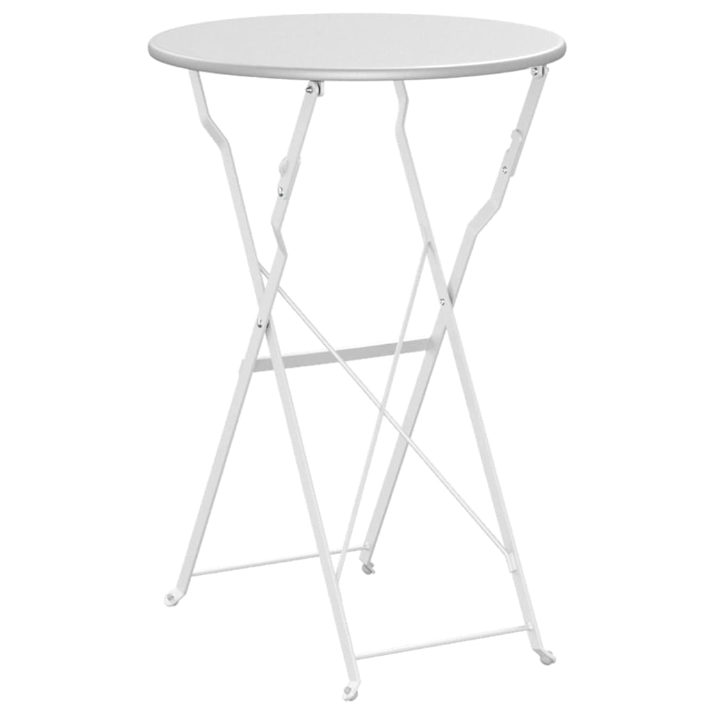 Bistro Table Folding White Ø 50 x 71 cm Powder-coated Steel