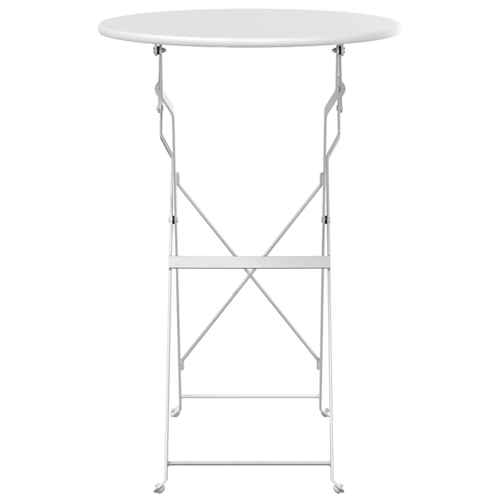 Bistro Table Folding White Ø 50 x 71 cm Powder-coated Steel
