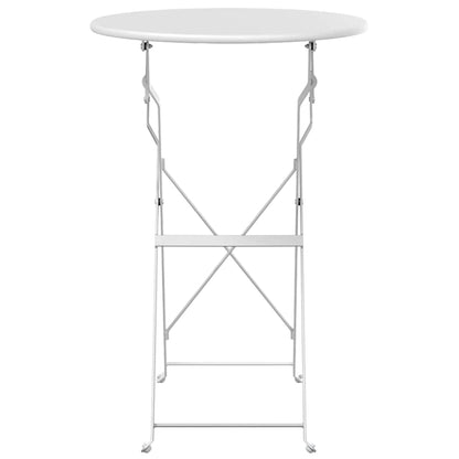 Bistro Table Folding White Ø 50 x 71 cm Powder-coated Steel