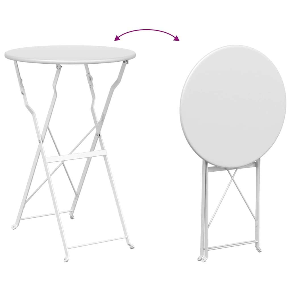 Bistro Table Folding White Ø 50 x 71 cm Powder-coated Steel