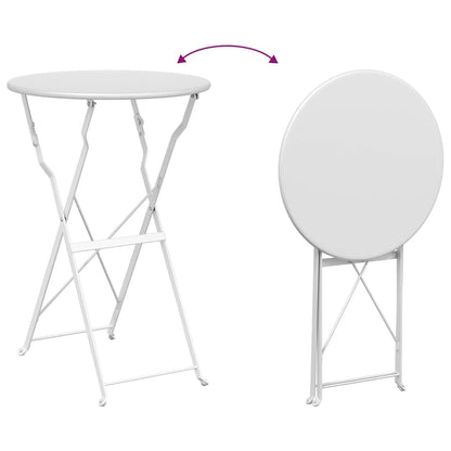 Bistro Table Folding White Ø 50 x 71 cm Powder-coated Steel