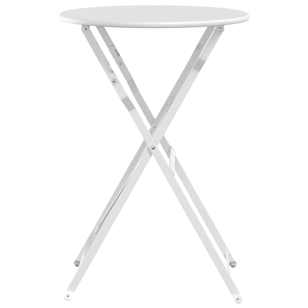 Bistro Table Folding White Ø 50 x 71 cm Powder-coated Steel