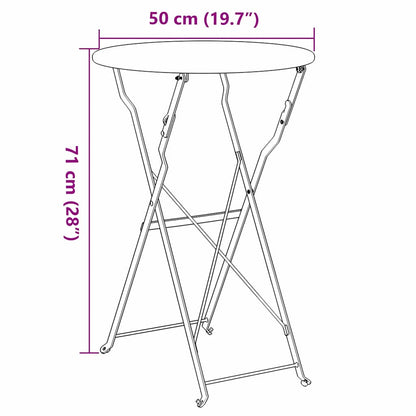Bistro Table Folding White Ø 50 x 71 cm Powder-coated Steel