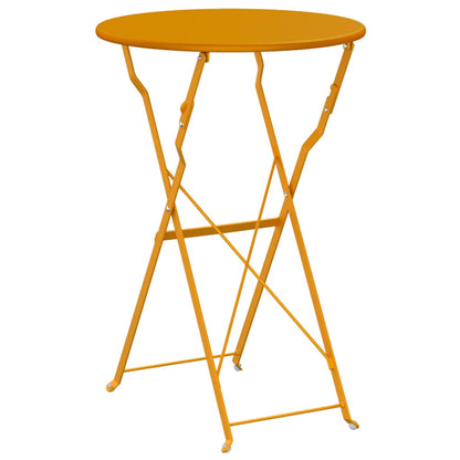 Bistro Table Folding Mustard Ø 50 x 71 cm Powder-coated Steel