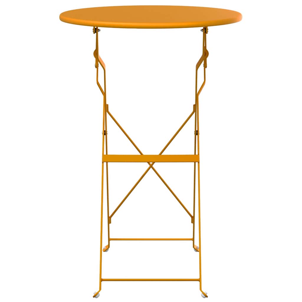Bistro Table Folding Mustard Ø 50 x 71 cm Powder-coated Steel