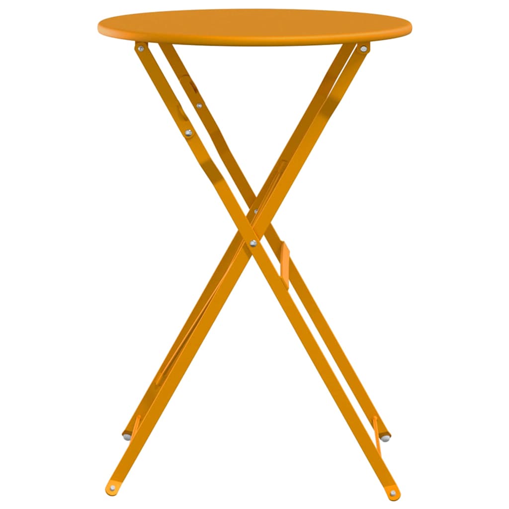 Bistro Table Folding Mustard Ø 50 x 71 cm Powder-coated Steel