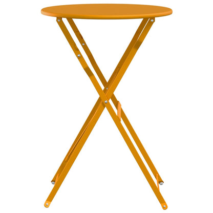 Bistro Table Folding Mustard Ø 50 x 71 cm Powder-coated Steel