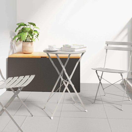 Bistro Table Folding Beige Ø 50 x 71 cm Powder-coated Steel