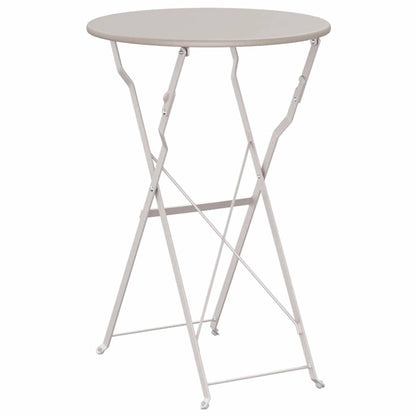 Bistro Table Folding Beige Ø 50 x 71 cm Powder-coated Steel