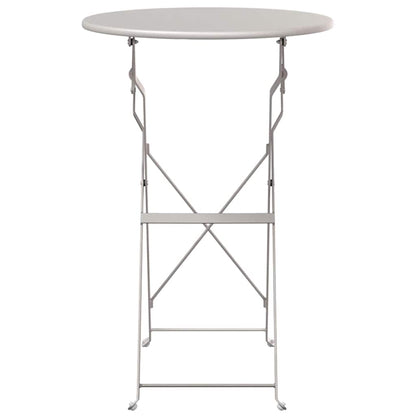 Bistro Table Folding Beige Ø 50 x 71 cm Powder-coated Steel
