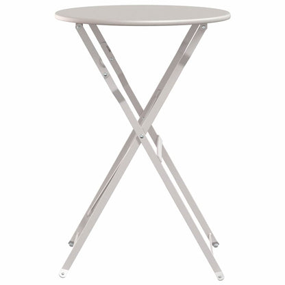 Bistro Table Folding Beige Ø 50 x 71 cm Powder-coated Steel