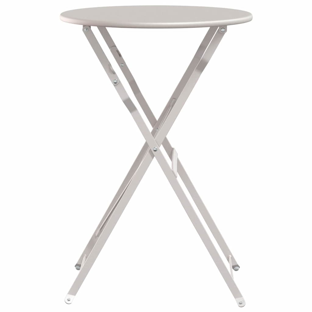 Bistro Table Folding Beige Ø 50 x 71 cm Powder-coated Steel